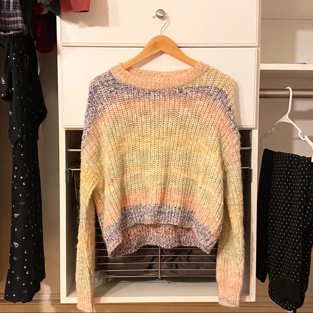 Rainbow Gradient Knit Sweater